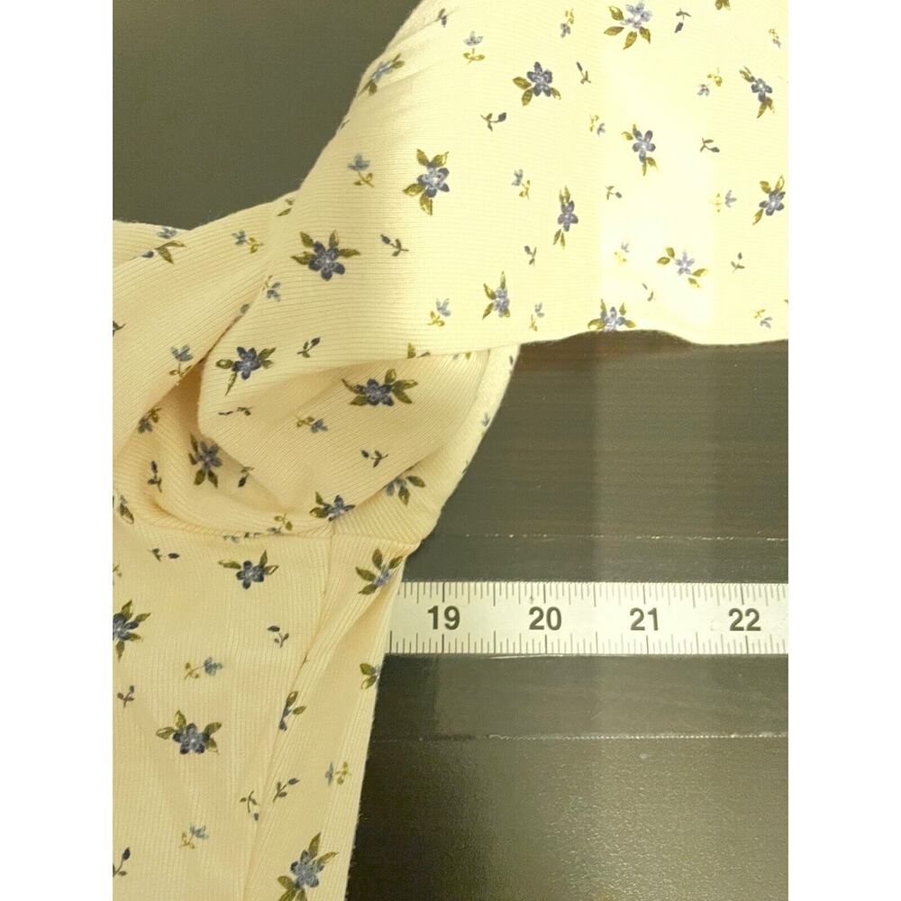 VTG White Stag Womens Top Small Cream Floral Long Sleeve Cottagecore 90s FLAW - Picture 5 of 7